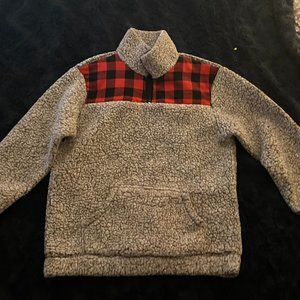 Brown and Red Plaid Sherpa
